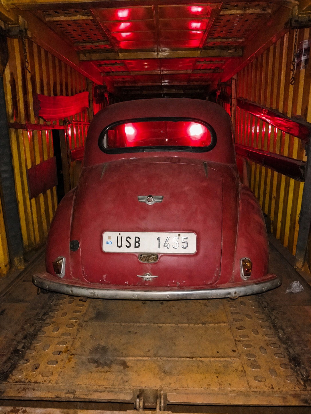 A vintage restoration, given the same enclosed care as anything else we move.