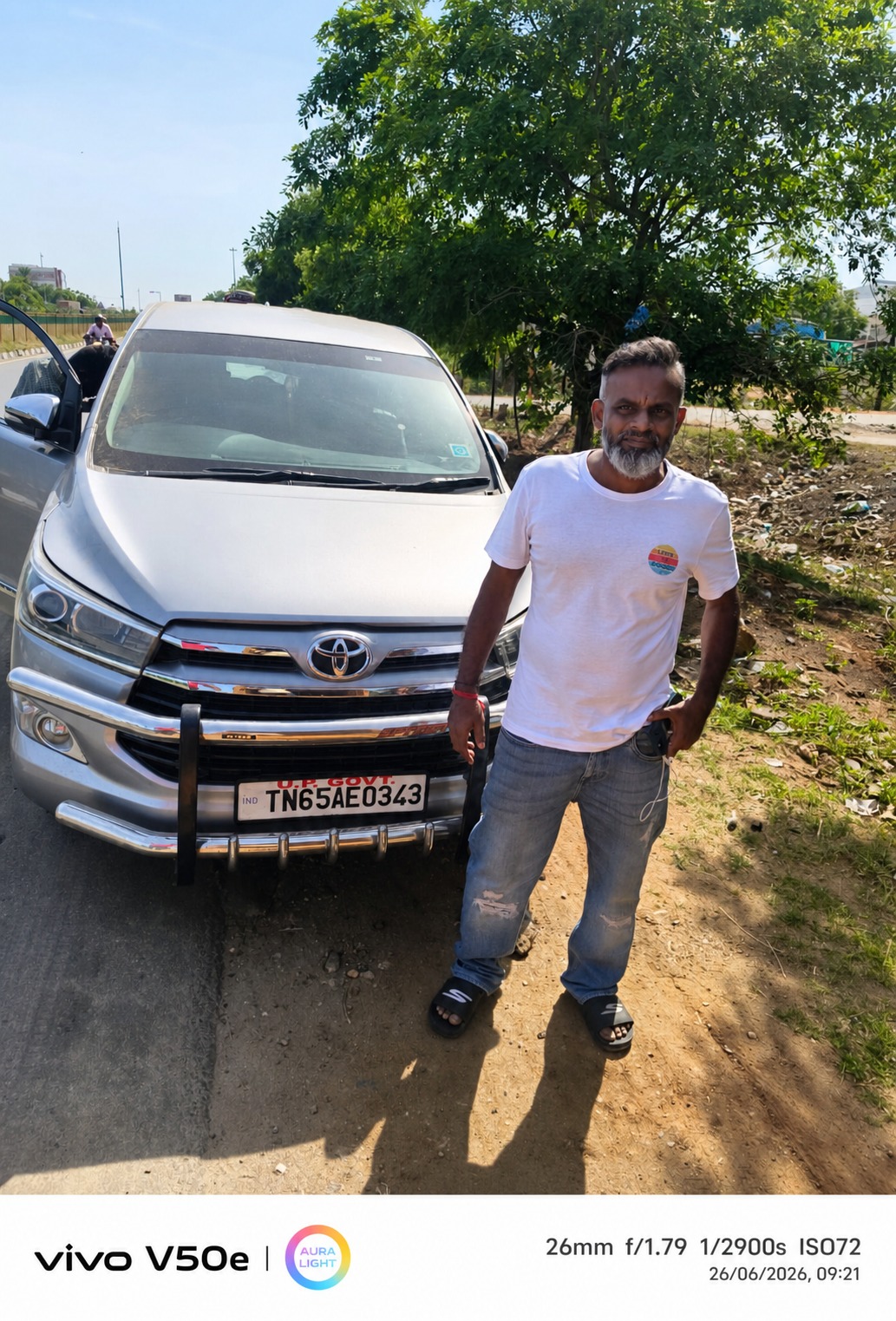 A Toyota Innova Crysta, delivered roadside and none the worse for the trip.