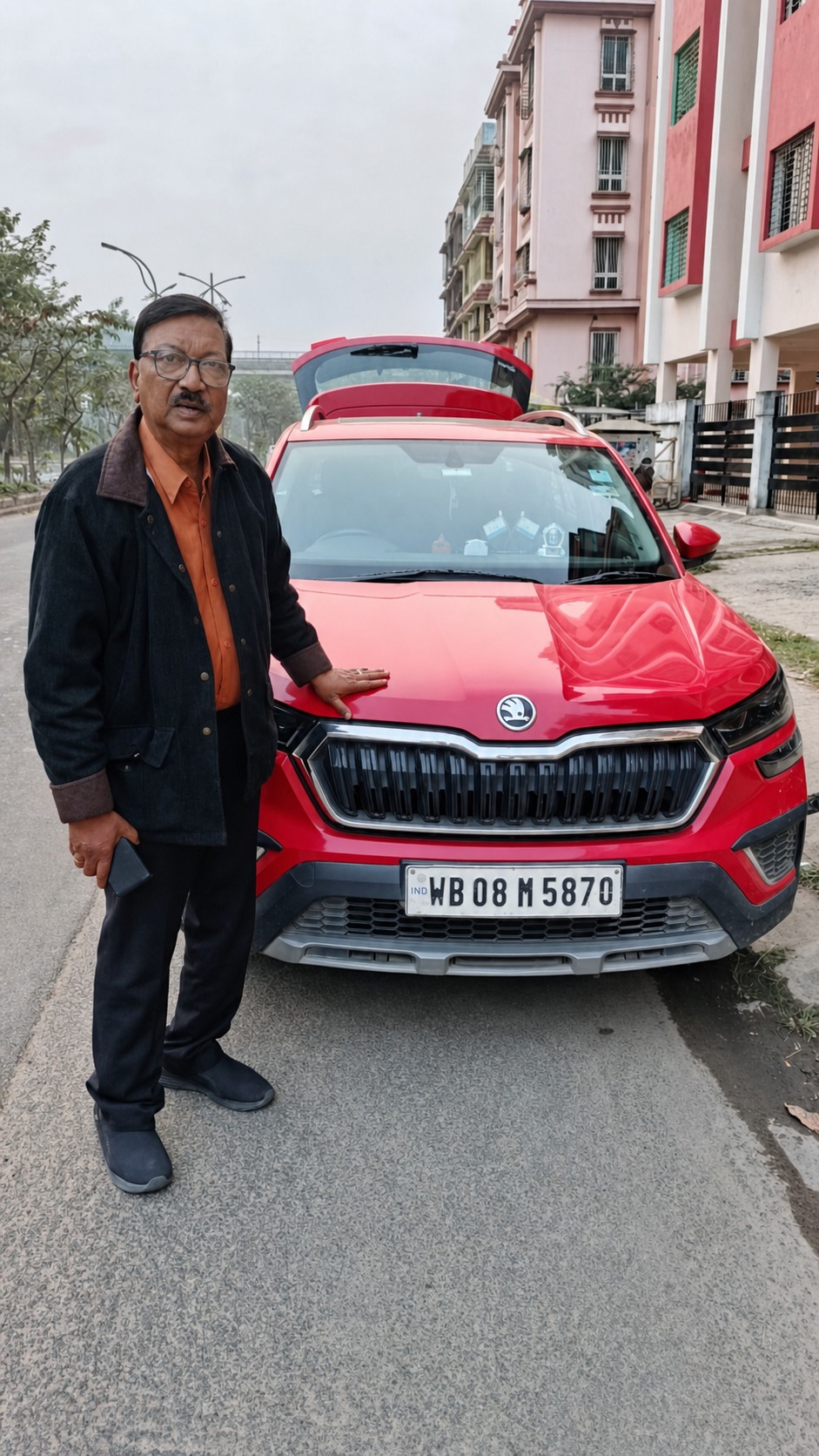 Skoda Kushaq, delivered right to the street outside home.